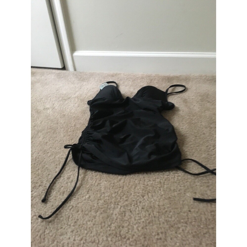 Love Your Assets Women's Swimsuit Tankini Top One Piece Size Small Black